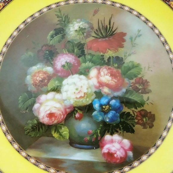 Decorative Plates Veronica Collection Formalites 2 Rose 1 Tulipe 1 Pivoine 8" - Picture 7 of 12